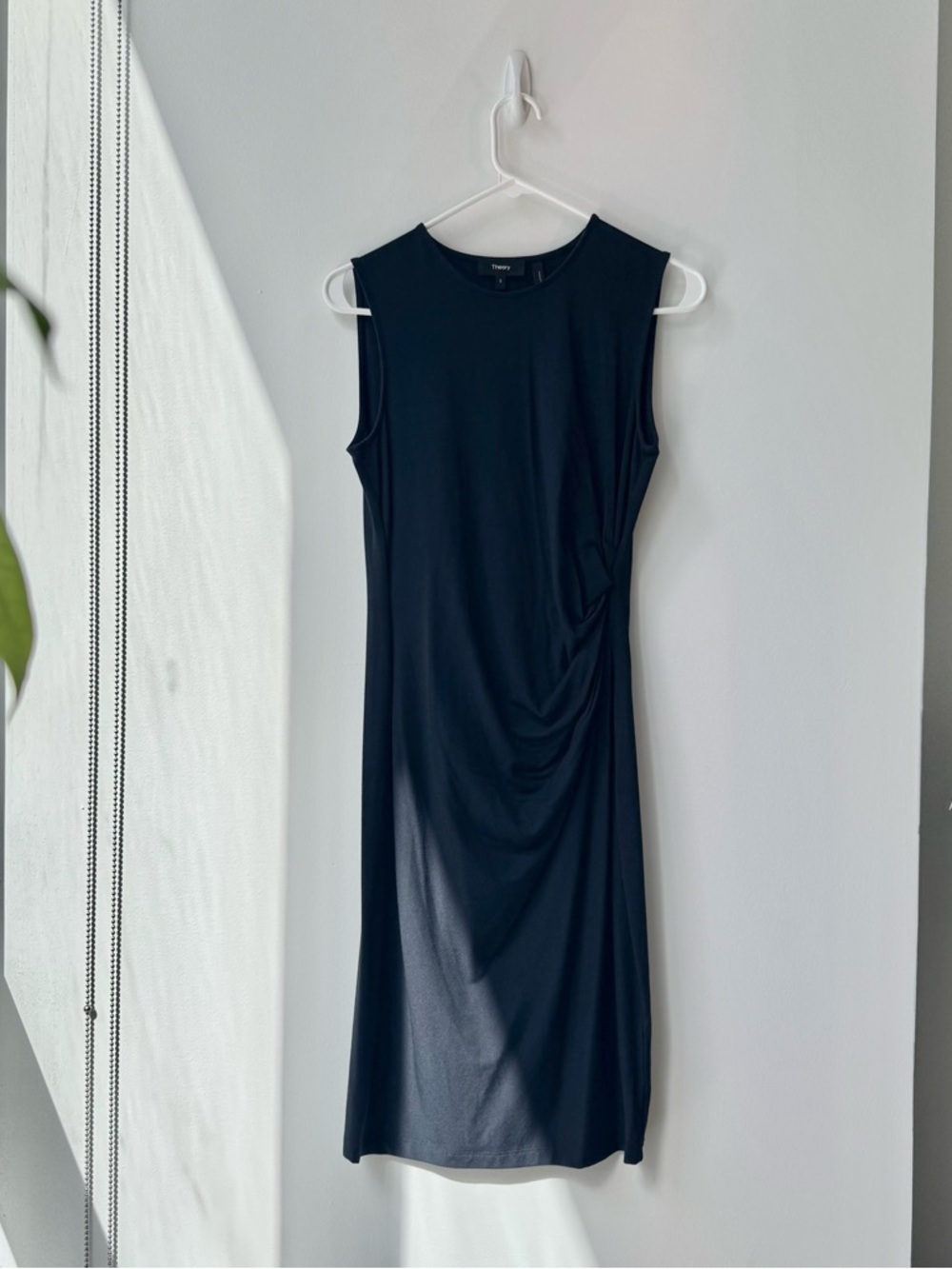 Theory Navy Ruched Dress
